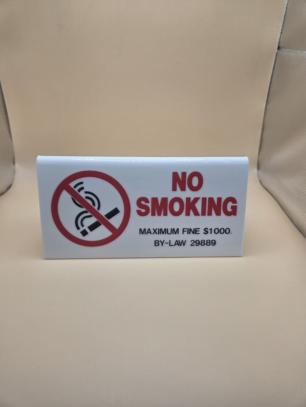 Vintage "NO SMOKING" Commercial Sign - Maximum Fine $1000 By-Law 29889